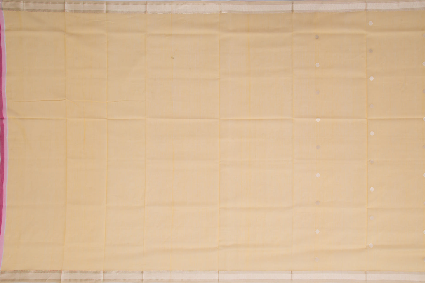 Maheshwari Cotton Butta Sandalwood Yellow Saree