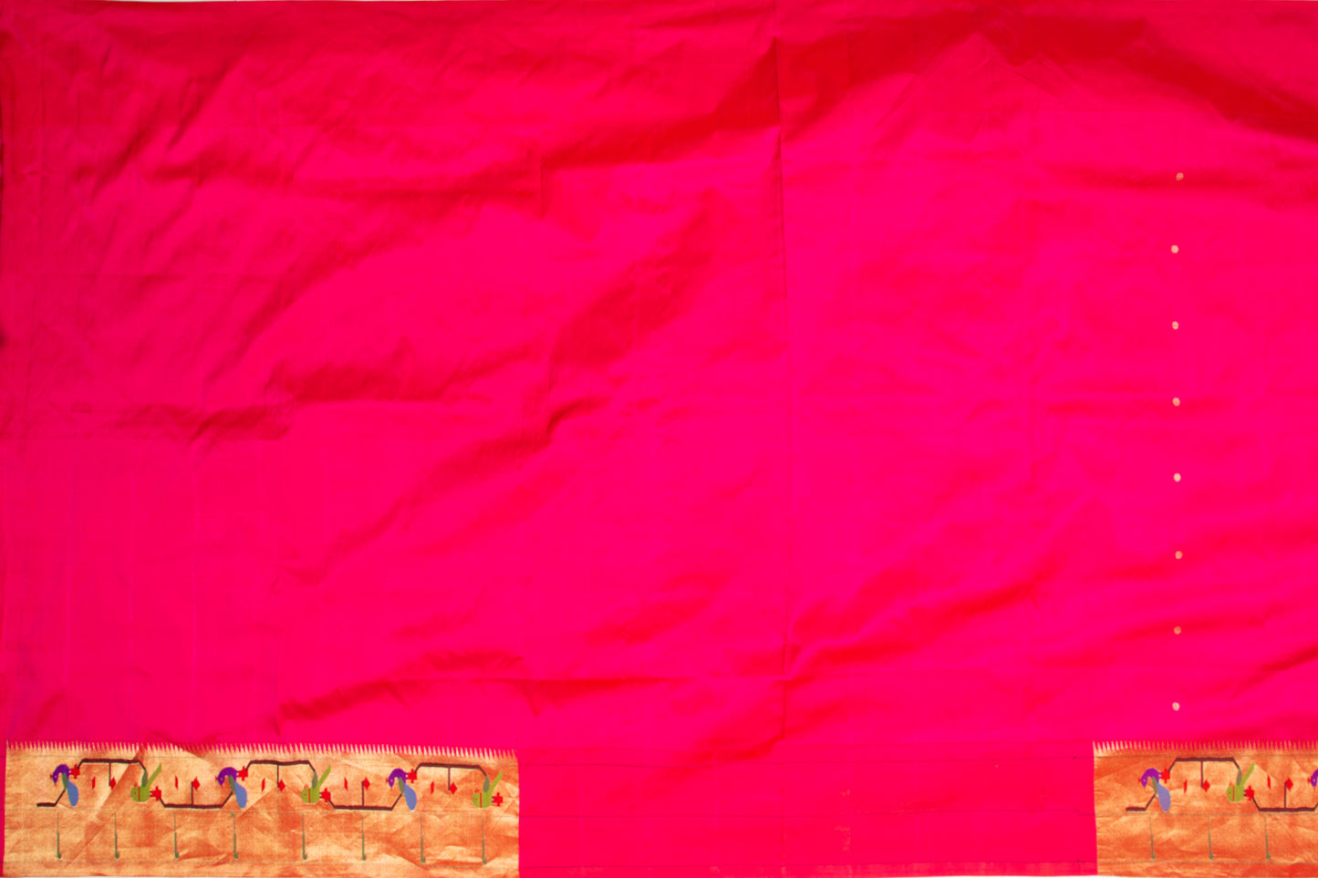 Paithani Silk Butta Pink Saree With Akruthi Border