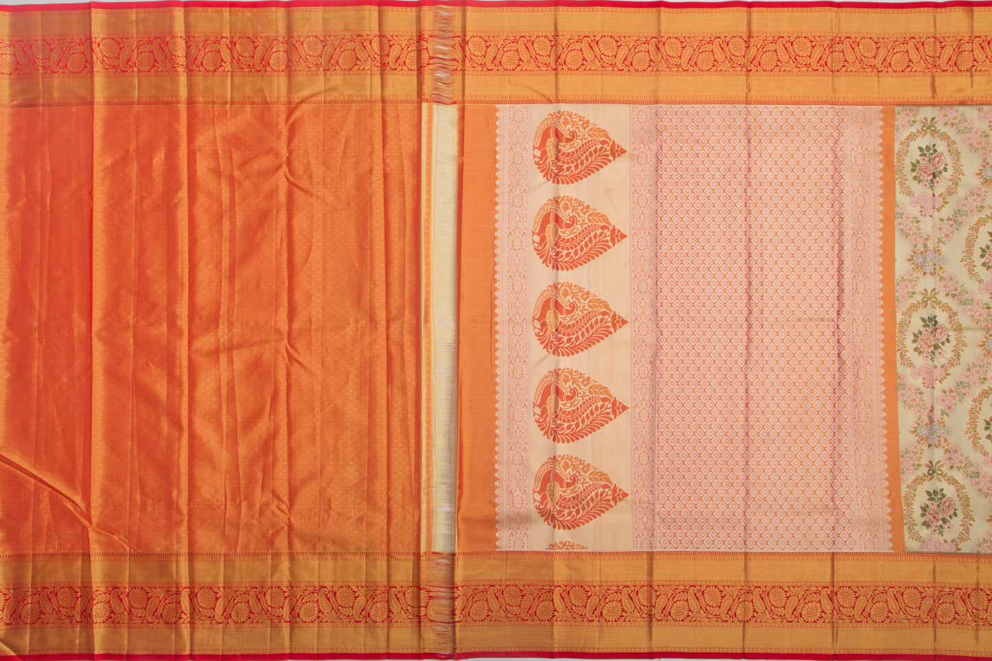 Taranga Kanchi Silk Tissue Brocade Gold Saree