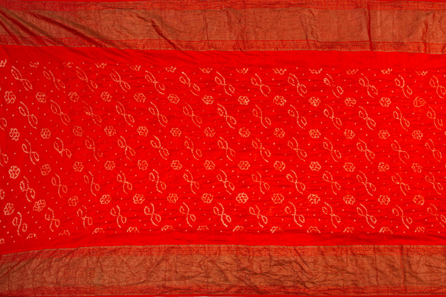Kanchipuram Silk Bandhani Red Saree