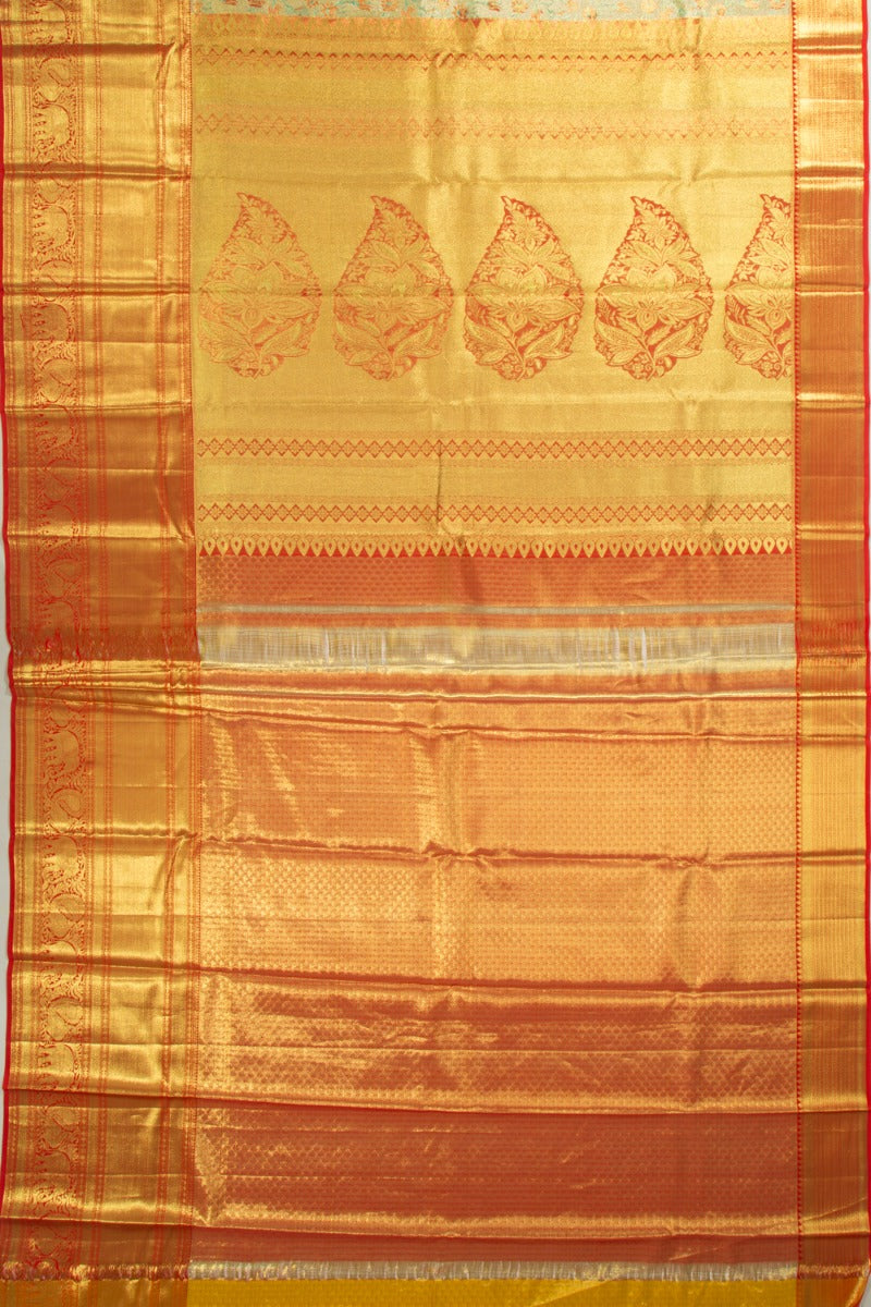 Taranga Kanchi Silk Tissue Brocade Blue Saree