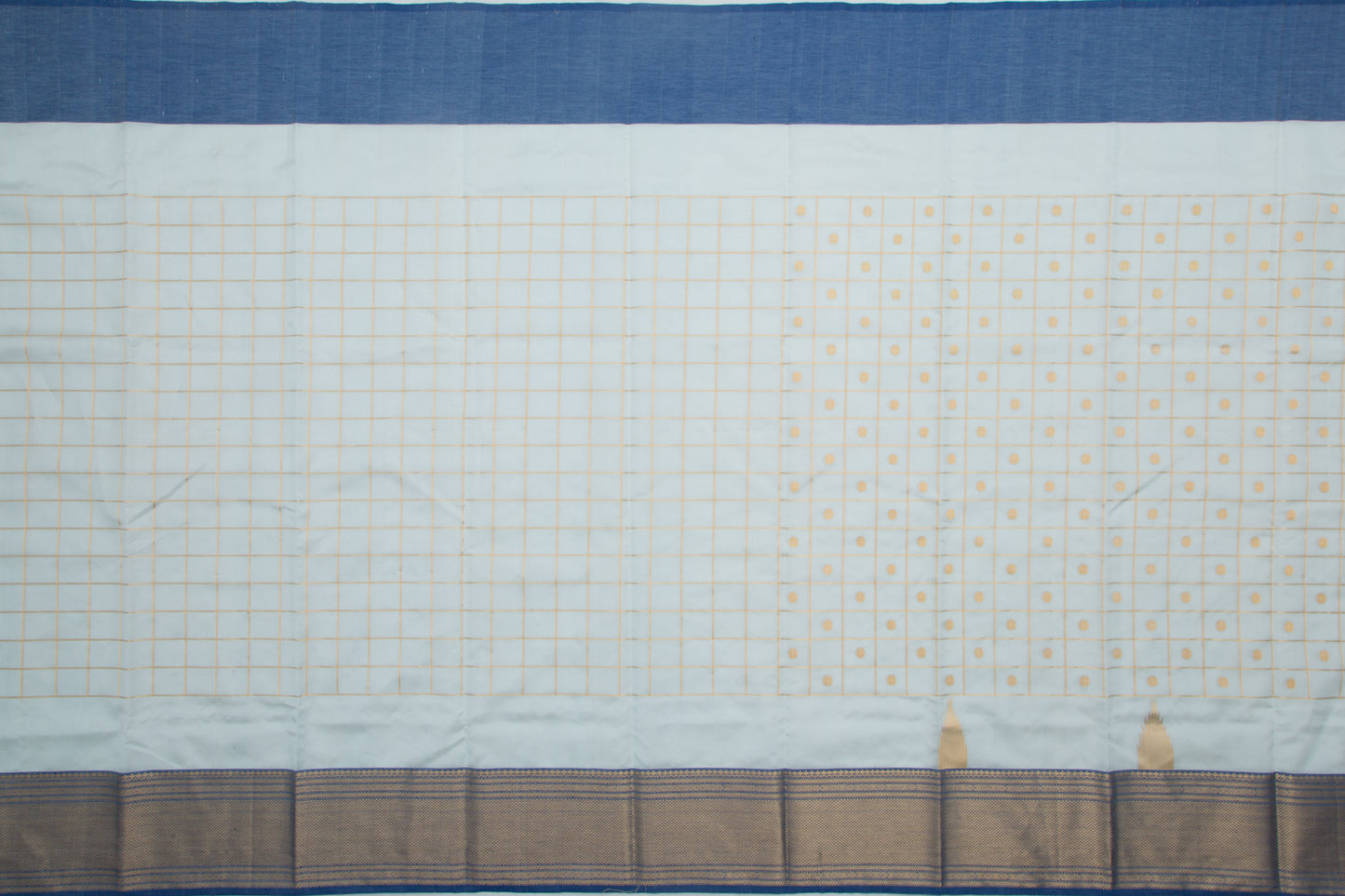 Chanderi Silk Checks and Butta Pastel Blue Saree