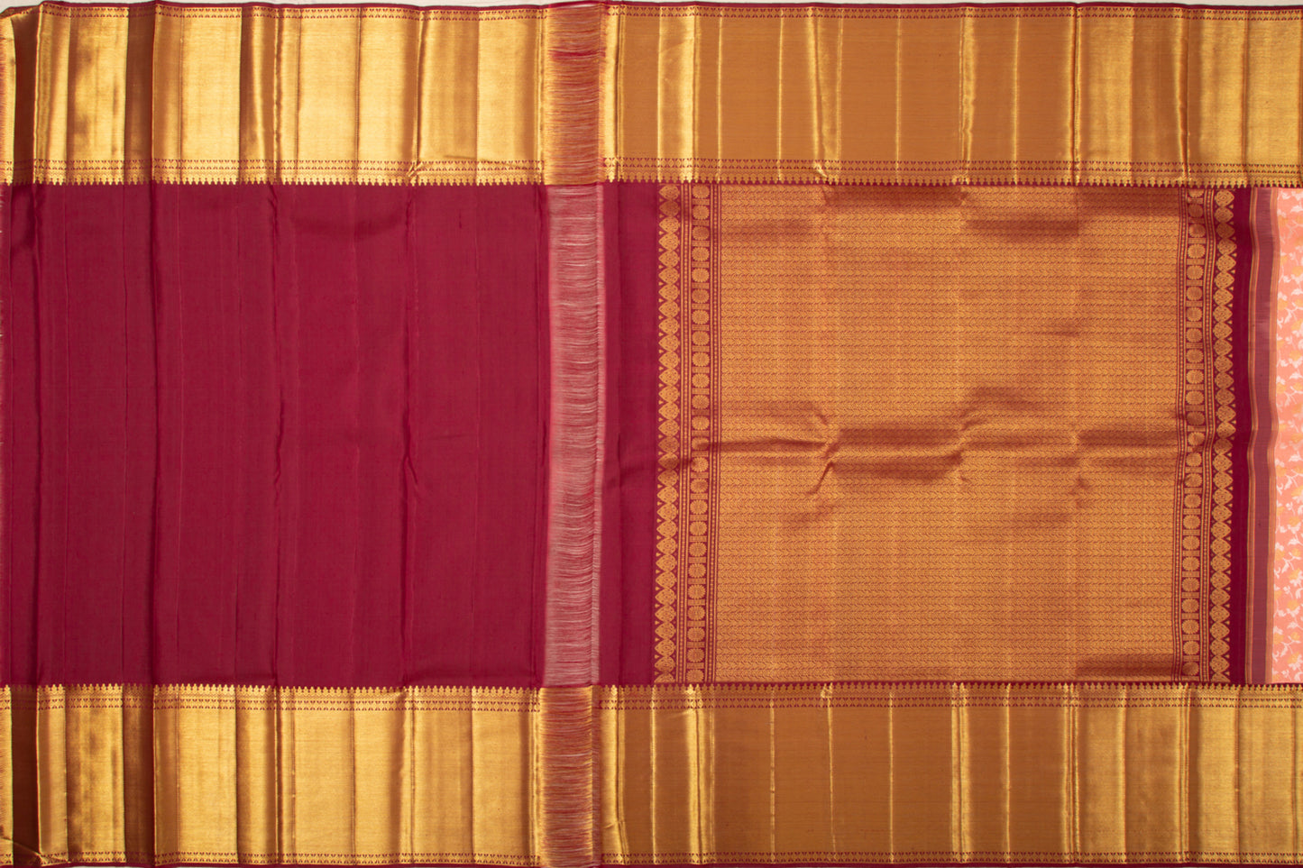 Kanchipuram Silk Jaal Peach Saree