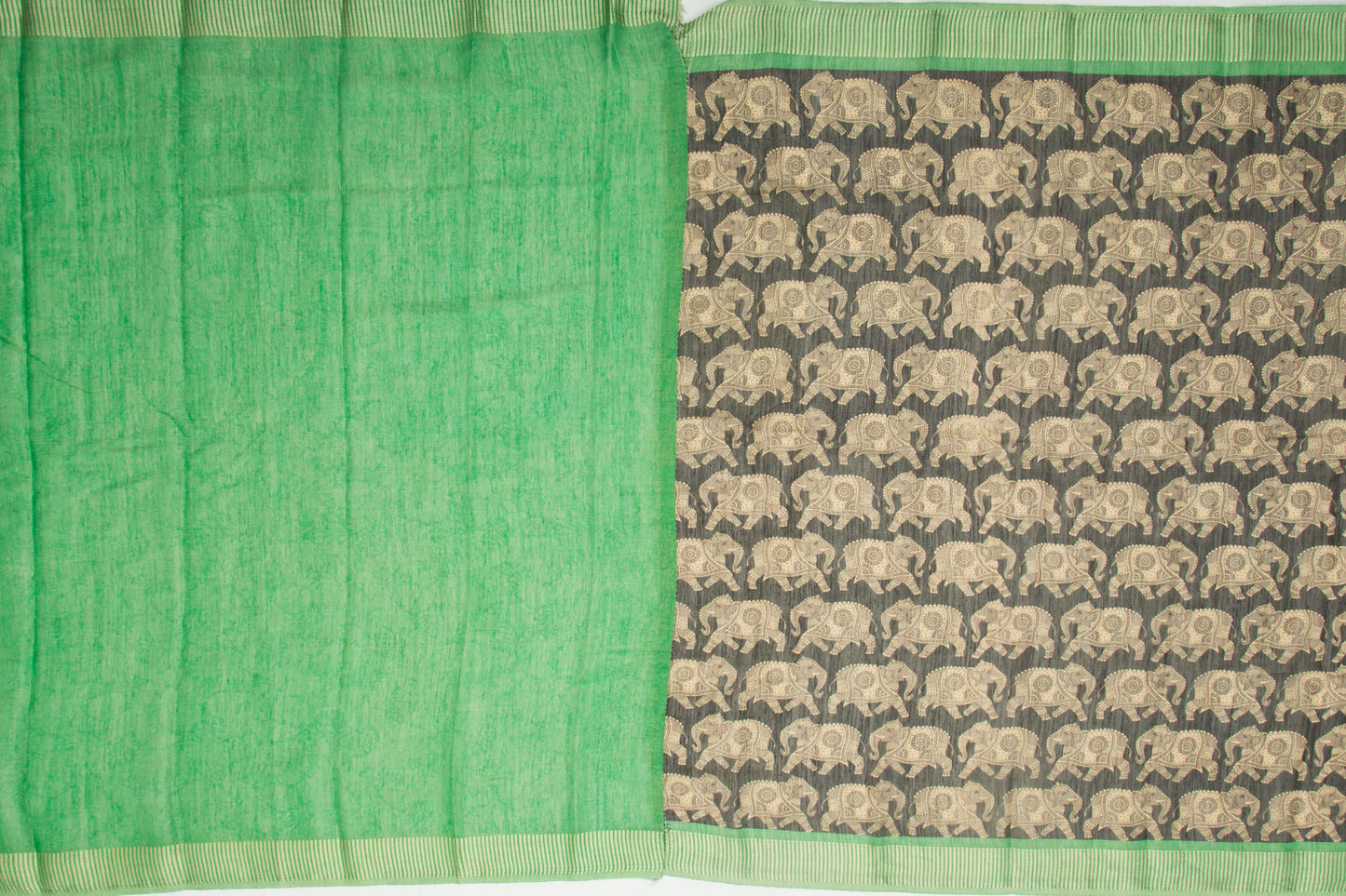 Linen Tissue Printed Black Saree