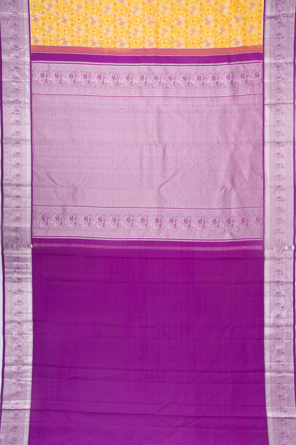 Taranga Kanchi Silk Brocade Yellow Saree