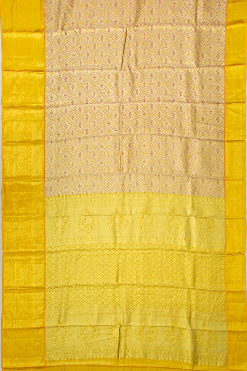 Taranga Kanchi Silk Tissue Brocade Gold Saree
