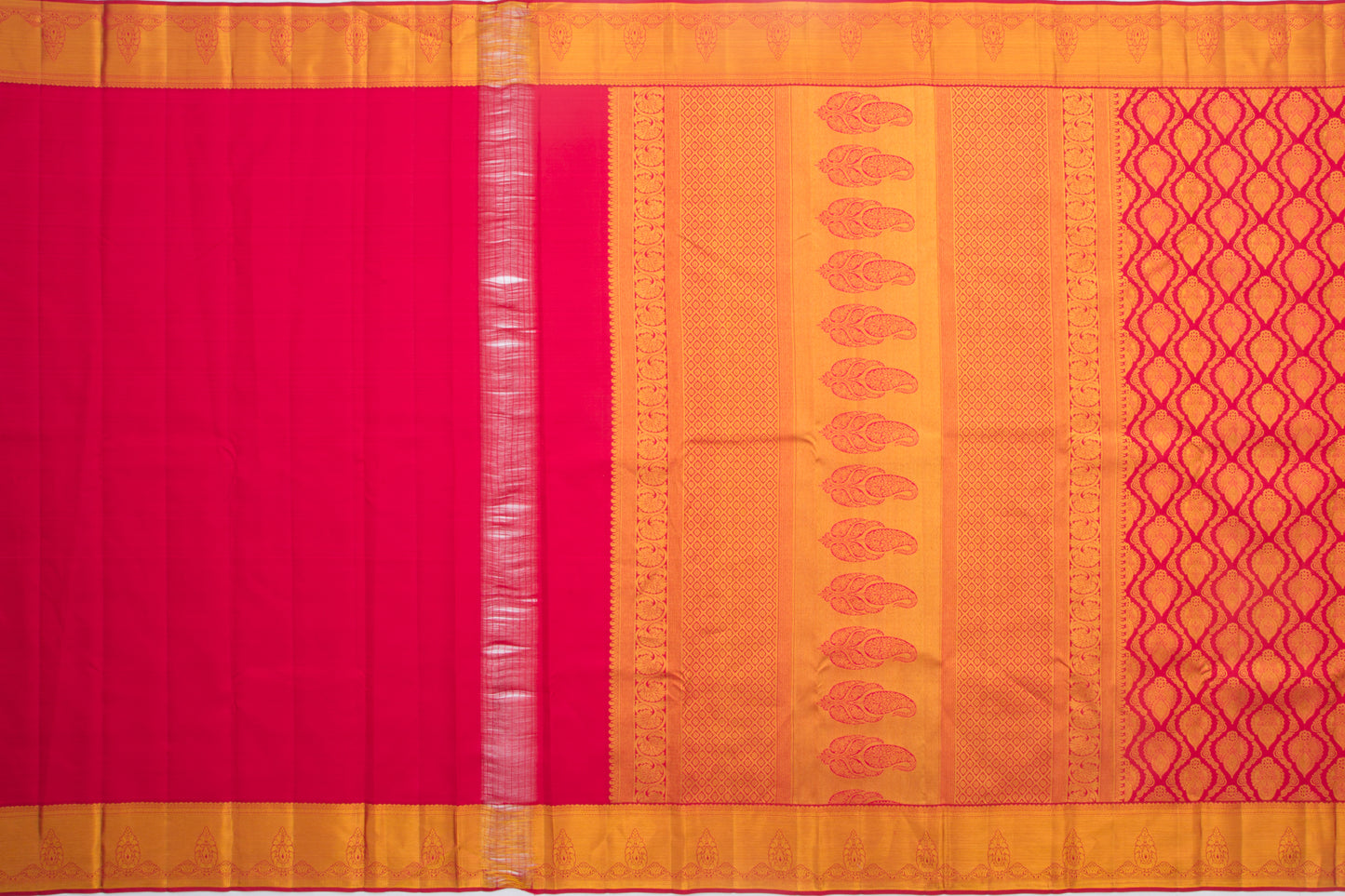 Taranga Kanchi Silk Brocade Red Saree