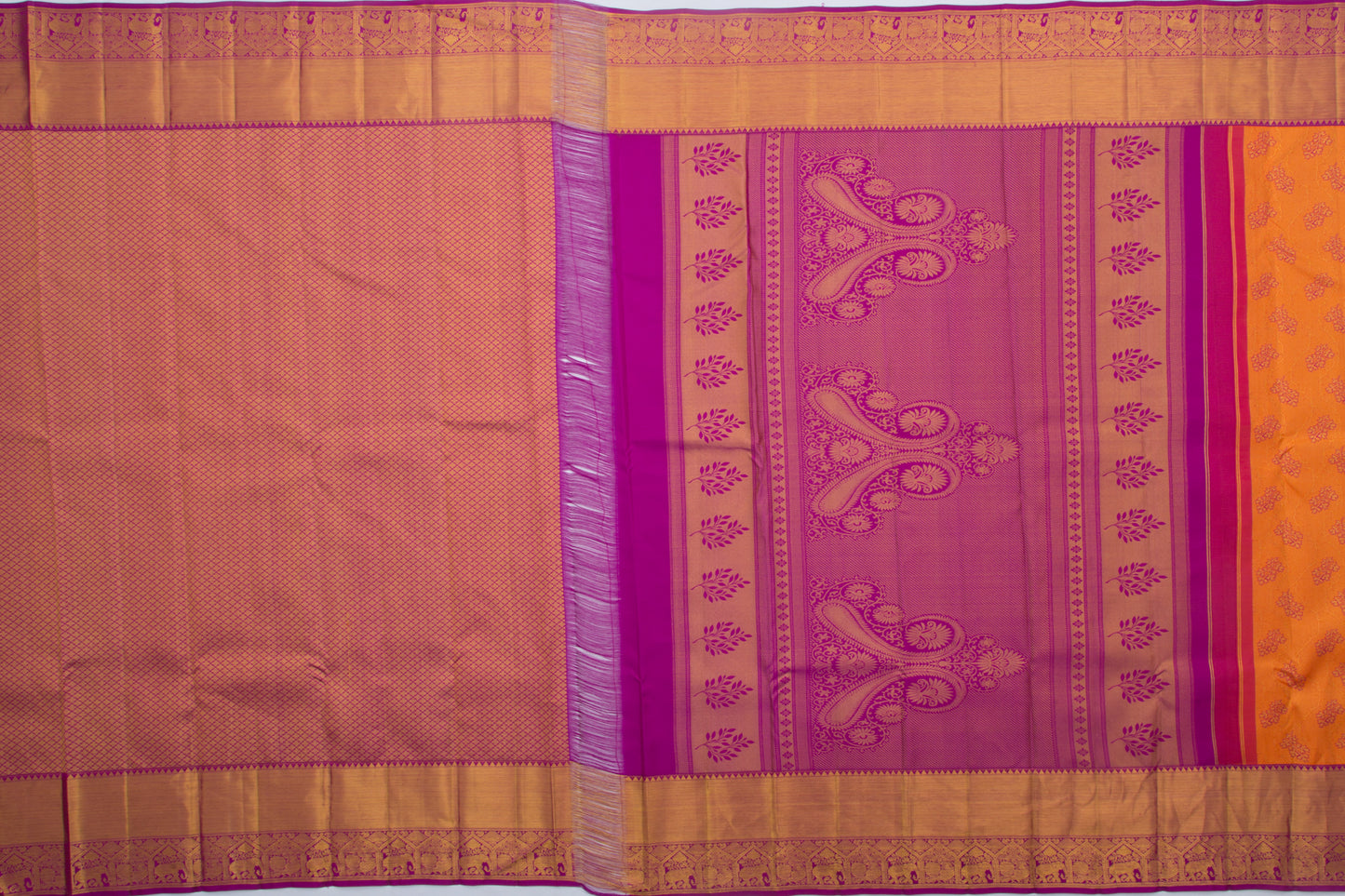 Taranga Kanchi Silk Butta Orange Saree