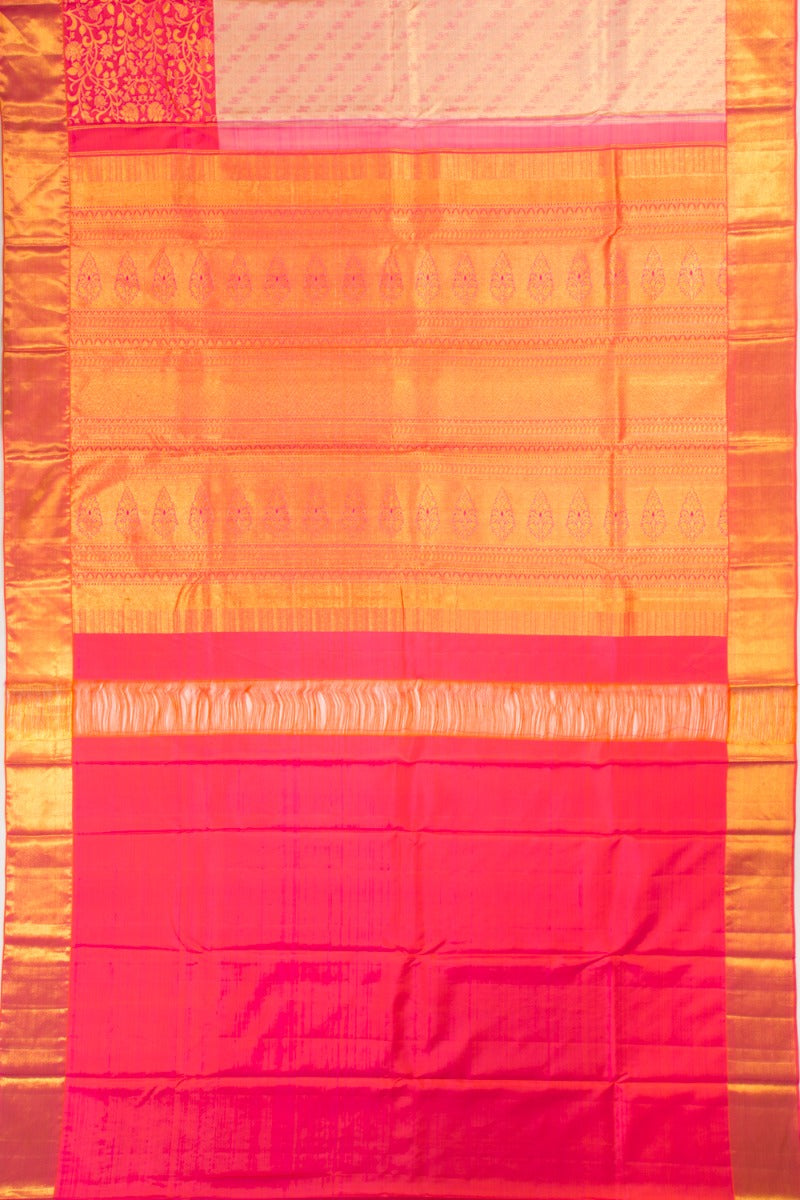 Taranga Kanchi Silk Tissue Brocade Cream Saree