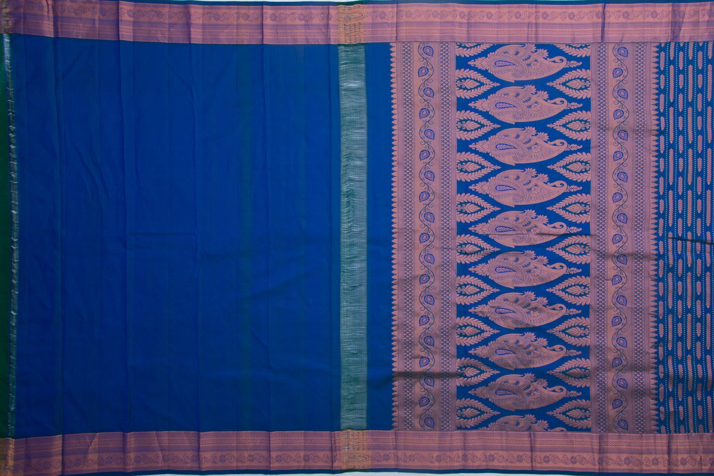 Taranga Kanchi Silk Brocade Teal Blue Saree