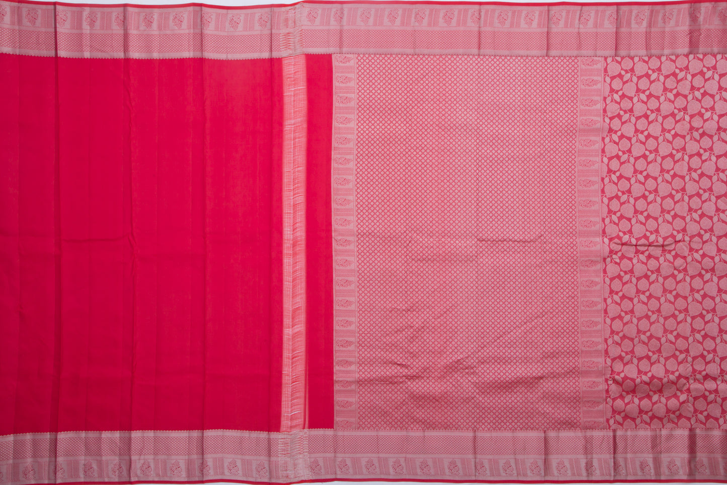 Taranga Kanchi Silk Tissue Jaal Red Saree