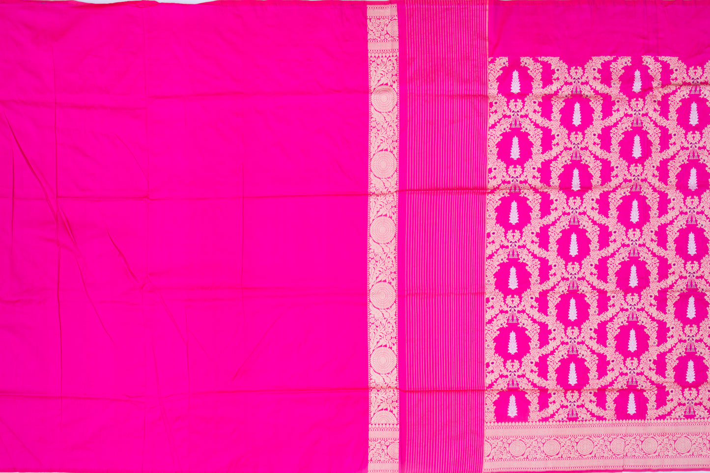 Banarasi Silk Kadwa Jaal Pink Saree