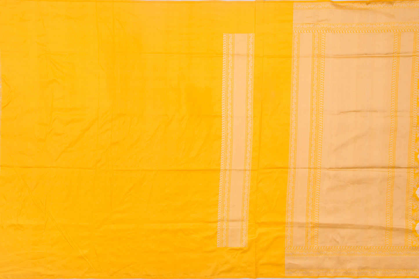 Banarasi Silk Kadwa Jaal Yellow Saree