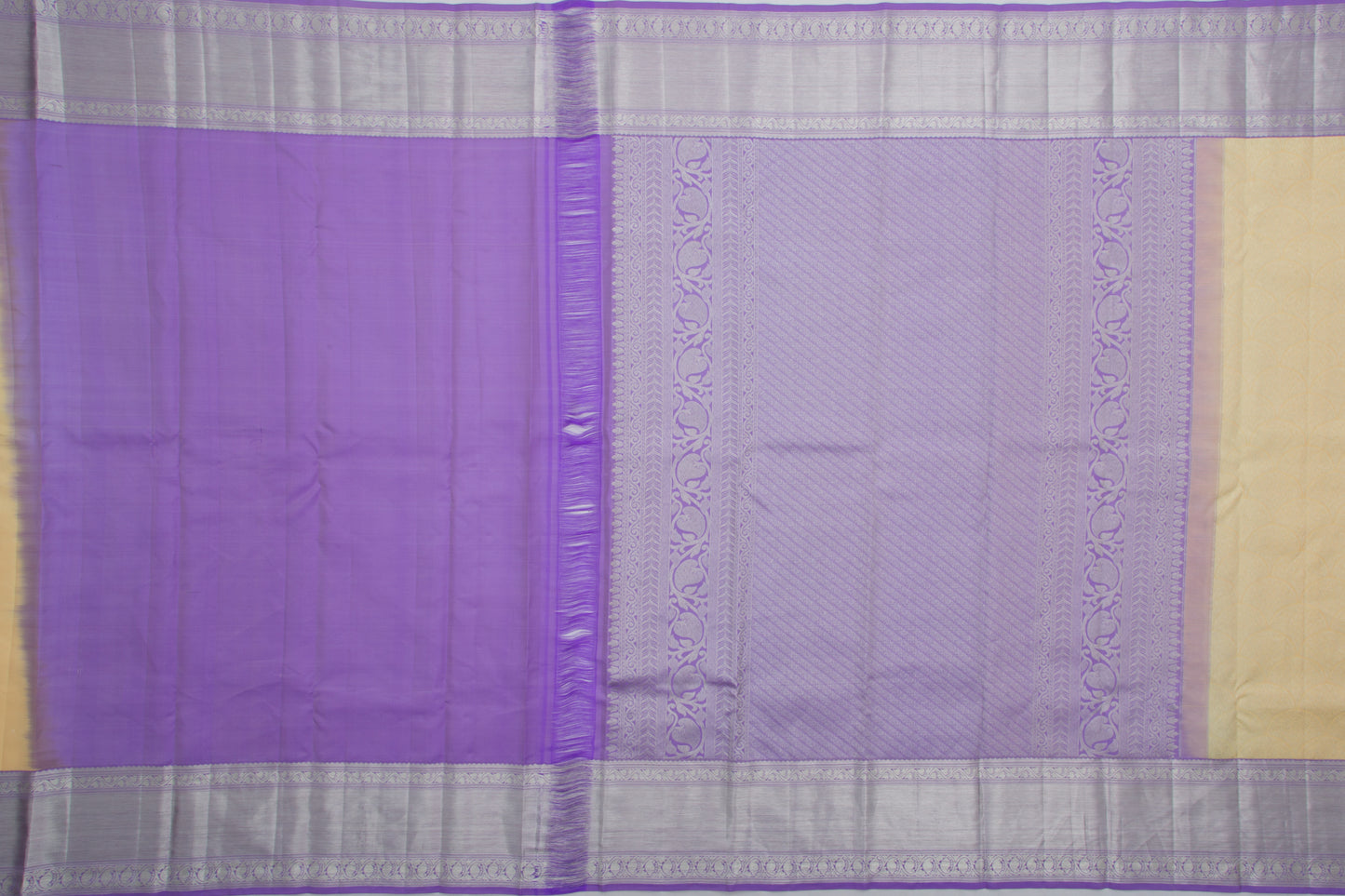 Taranga Kanchi Silk Brocade Cream Saree