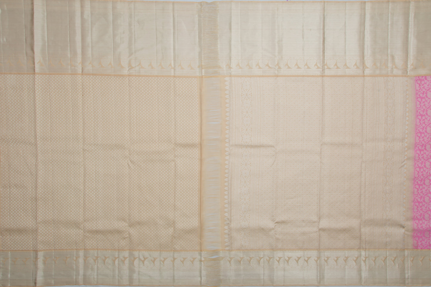 Kanchipuram Silk Jaal Pink Saree