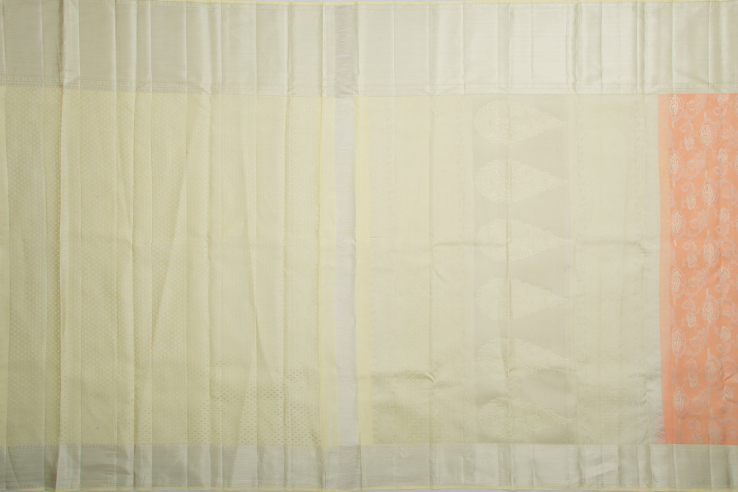 Kanchipuram Silk Jaal Pastel Orange Saree