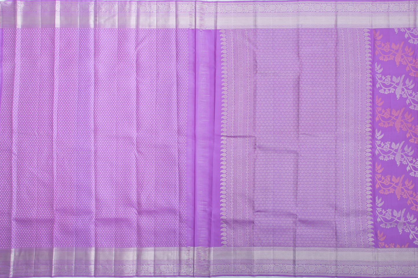 Kanchipuram Silk Jaal Violet Saree