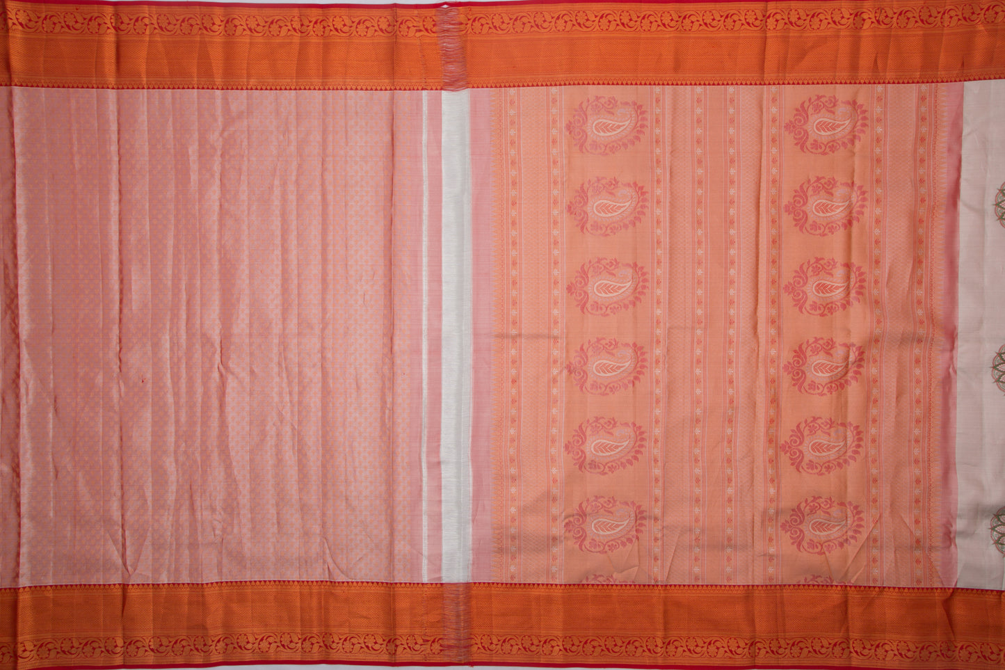 Kanchipuram Silk Tissue Butta Silver Saree