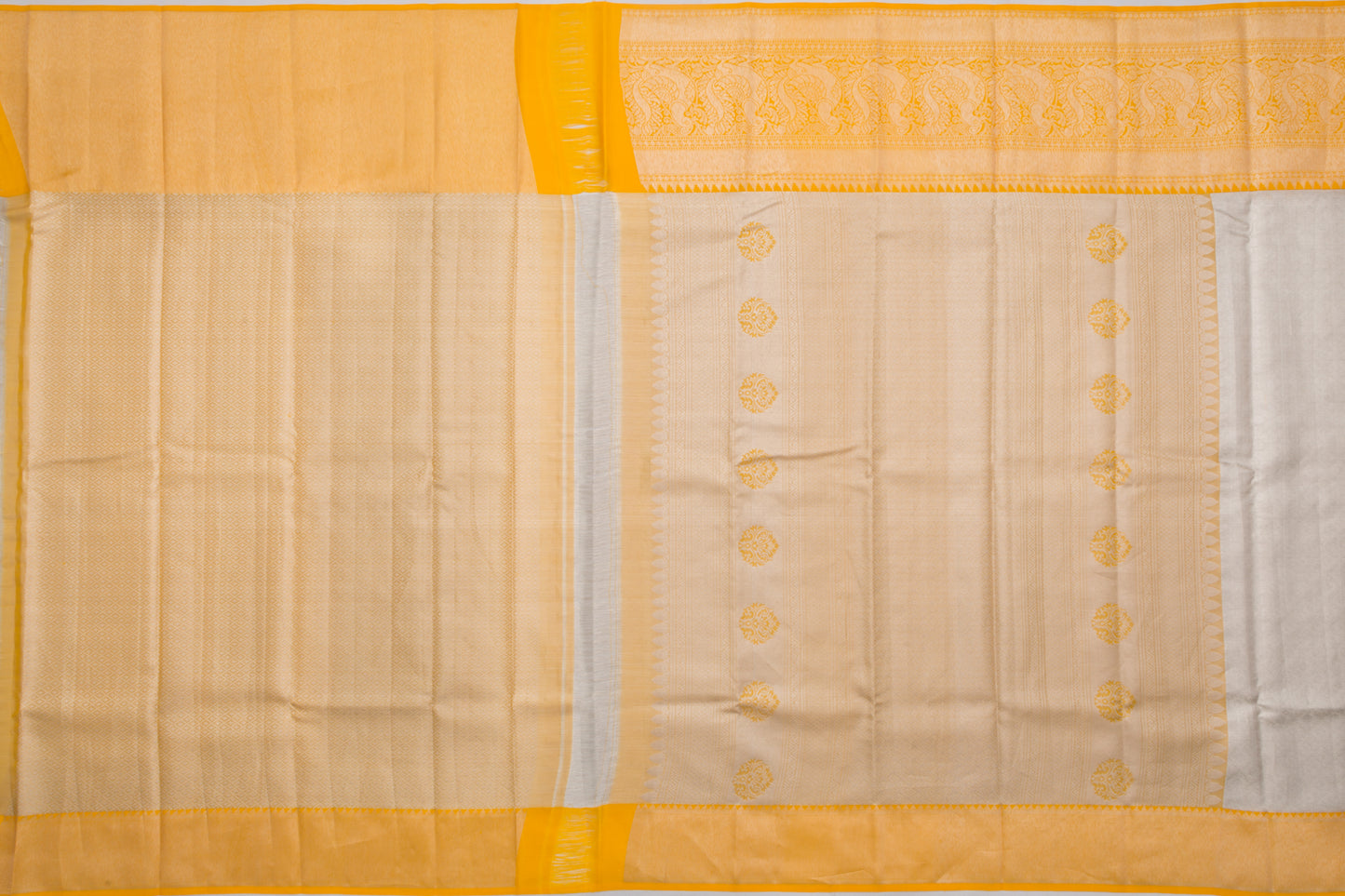 Kanchipuram Silk Tissue Brocade Silver Saree