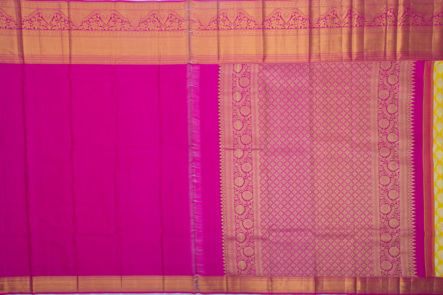Taranga Kanchi Silk Brocade Yellow Saree