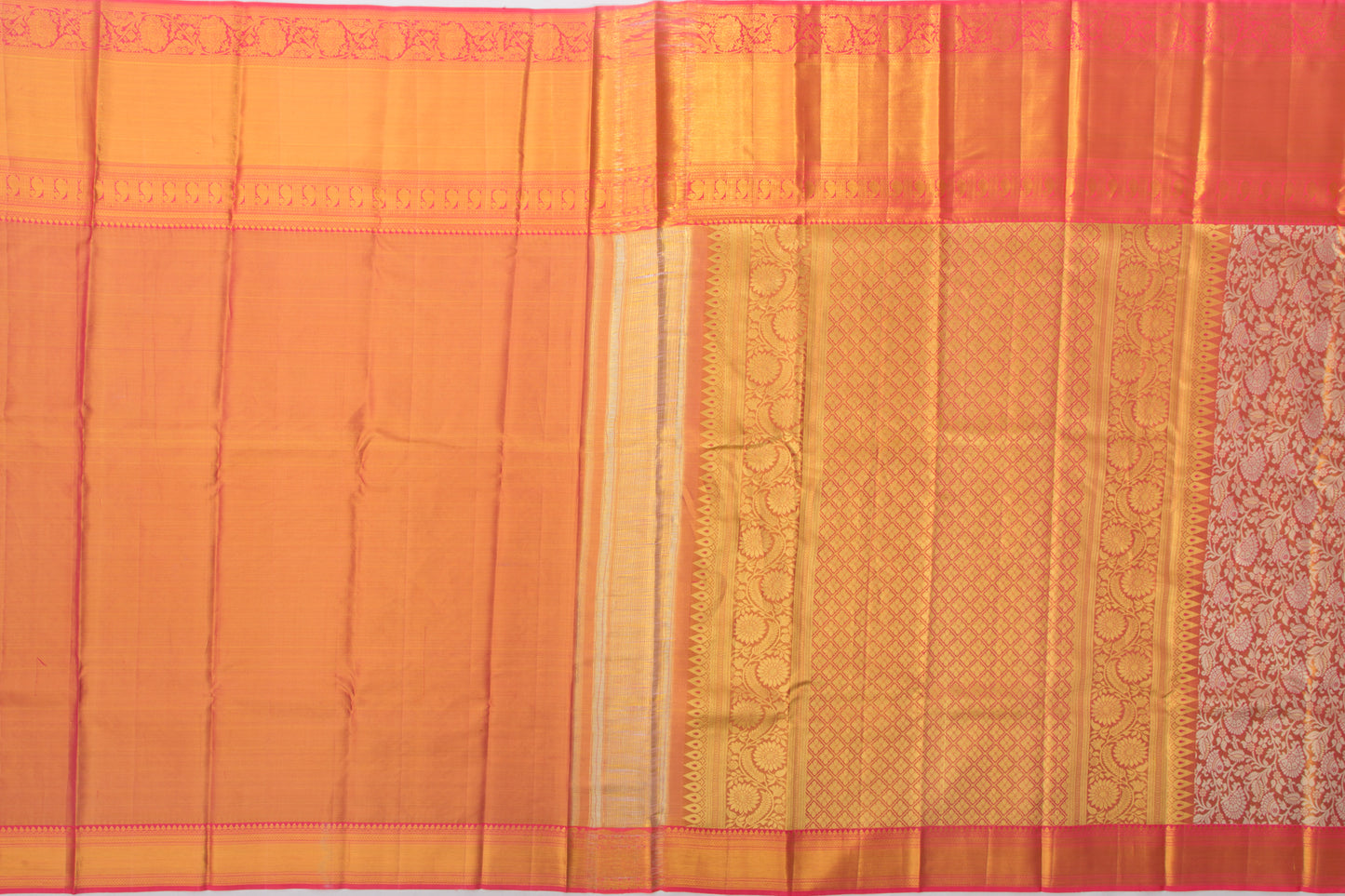 Taranga Kanchi Silk Tissue Brocade Orange Saree