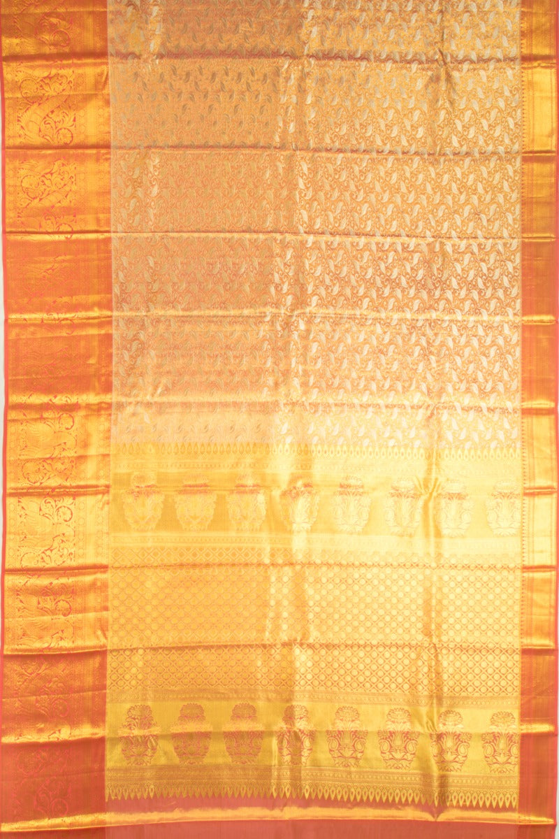 Taranga Kanchi Silk Tissue Brocade Orange Saree