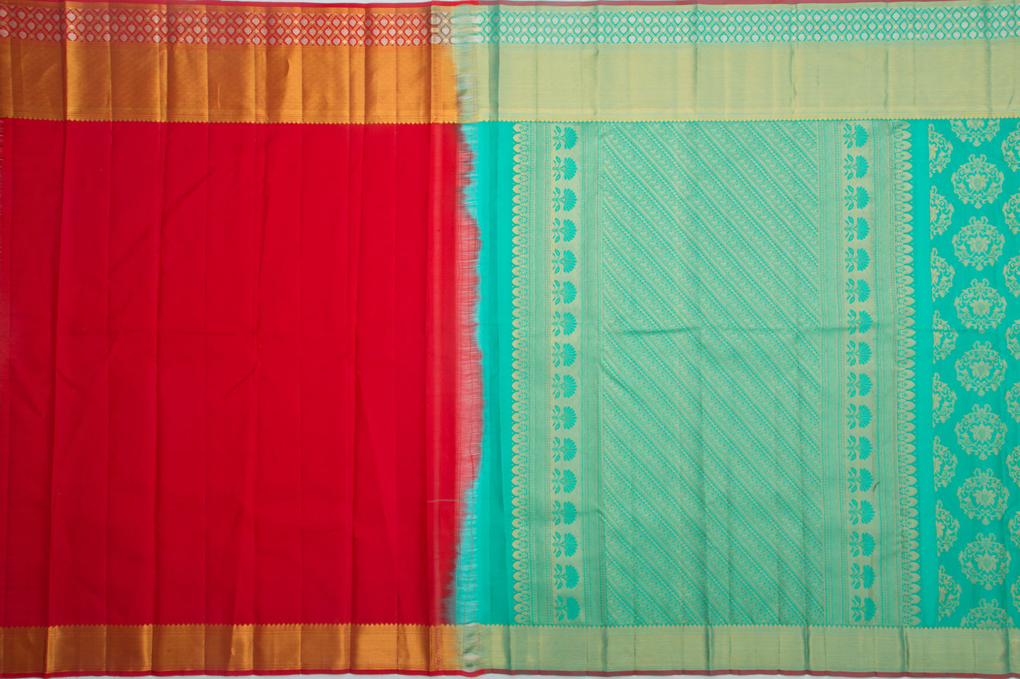 Taranga Kanchi Silk Brocade Sea Green Saree