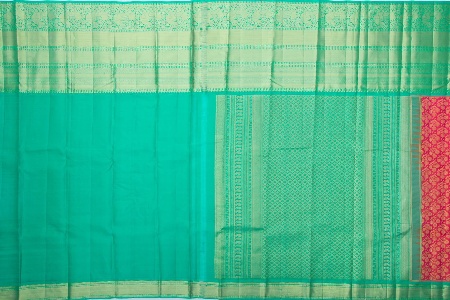 Kanchipuram Silk Brocade Pink Saree