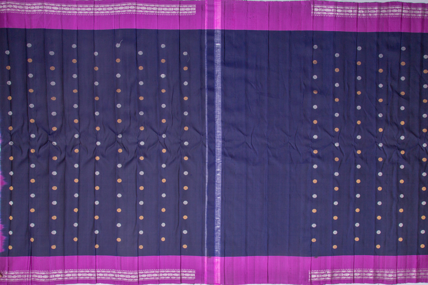 Gadwal Silk Butta Dark Blue Saree