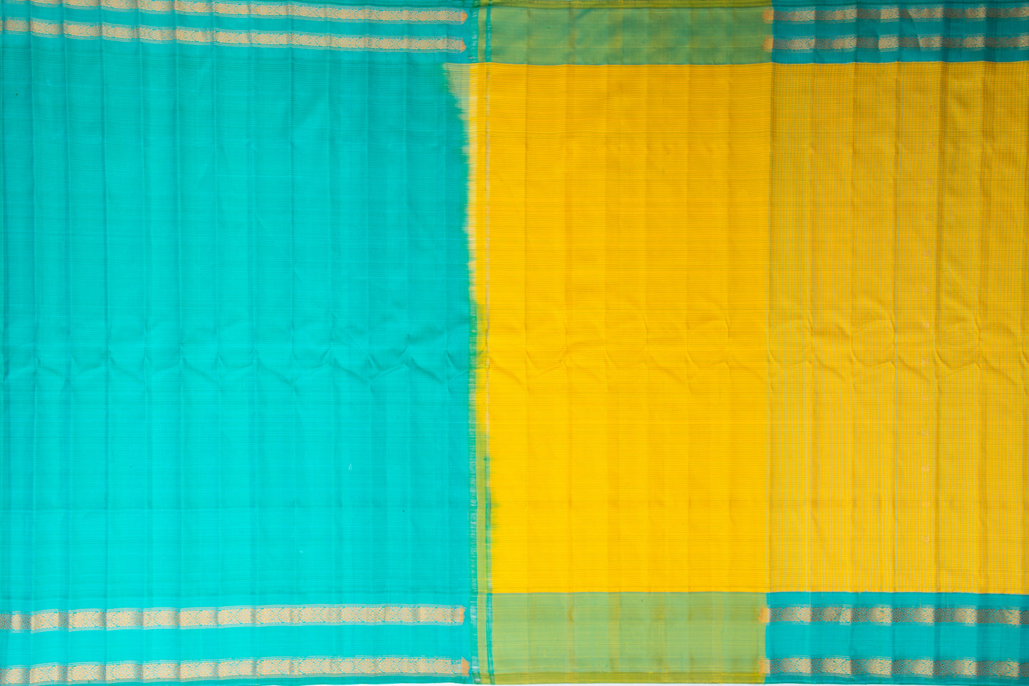 Gadwal Silk Checks and Butta Yellow Saree