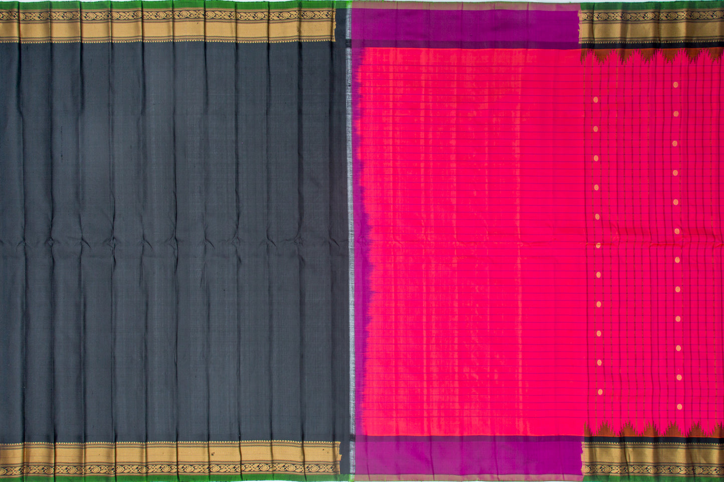 Gadwal Silk Checks and Butta Pink Saree