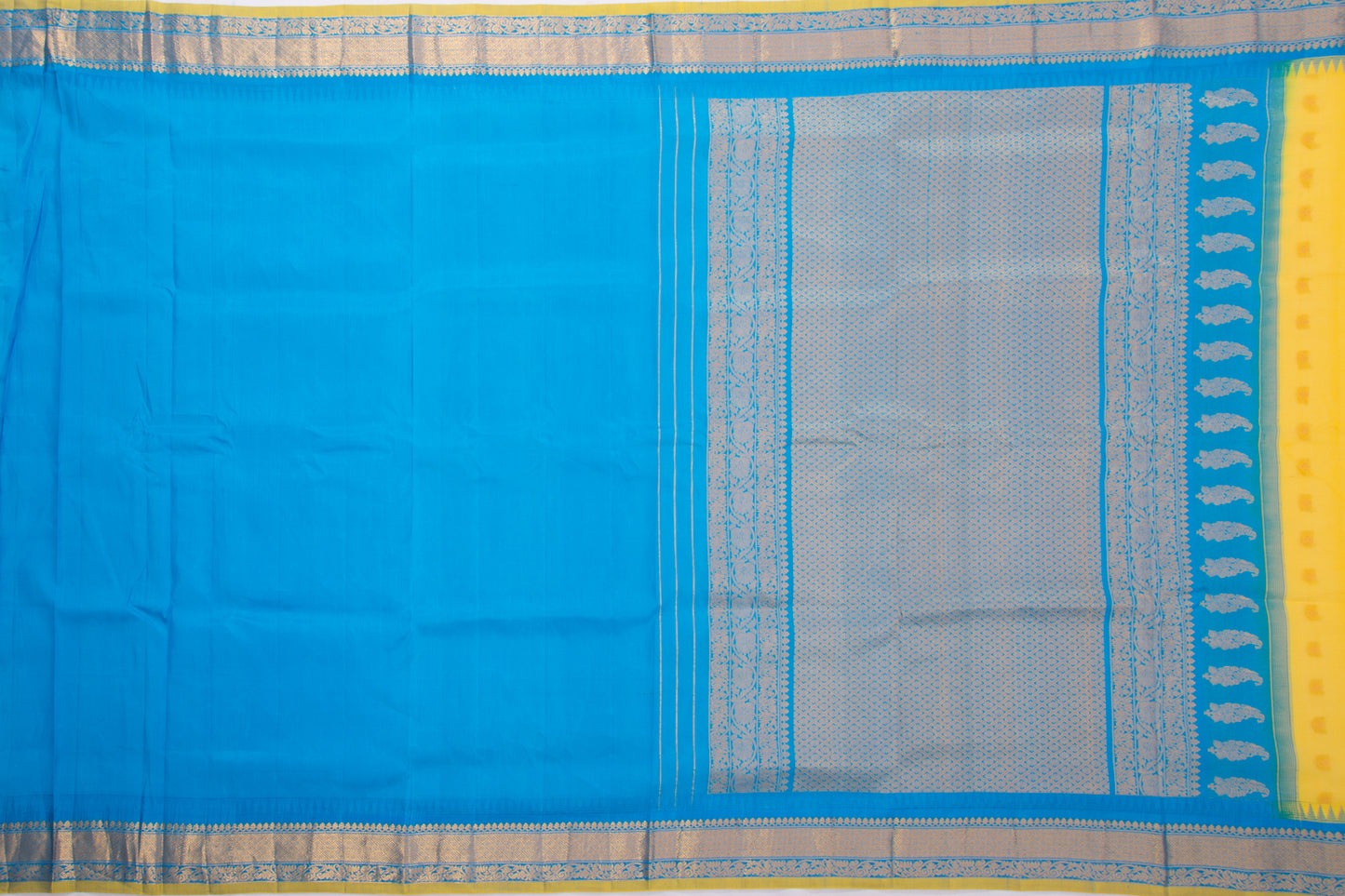 Gadwal Cotton Silk Butta Yellow Saree