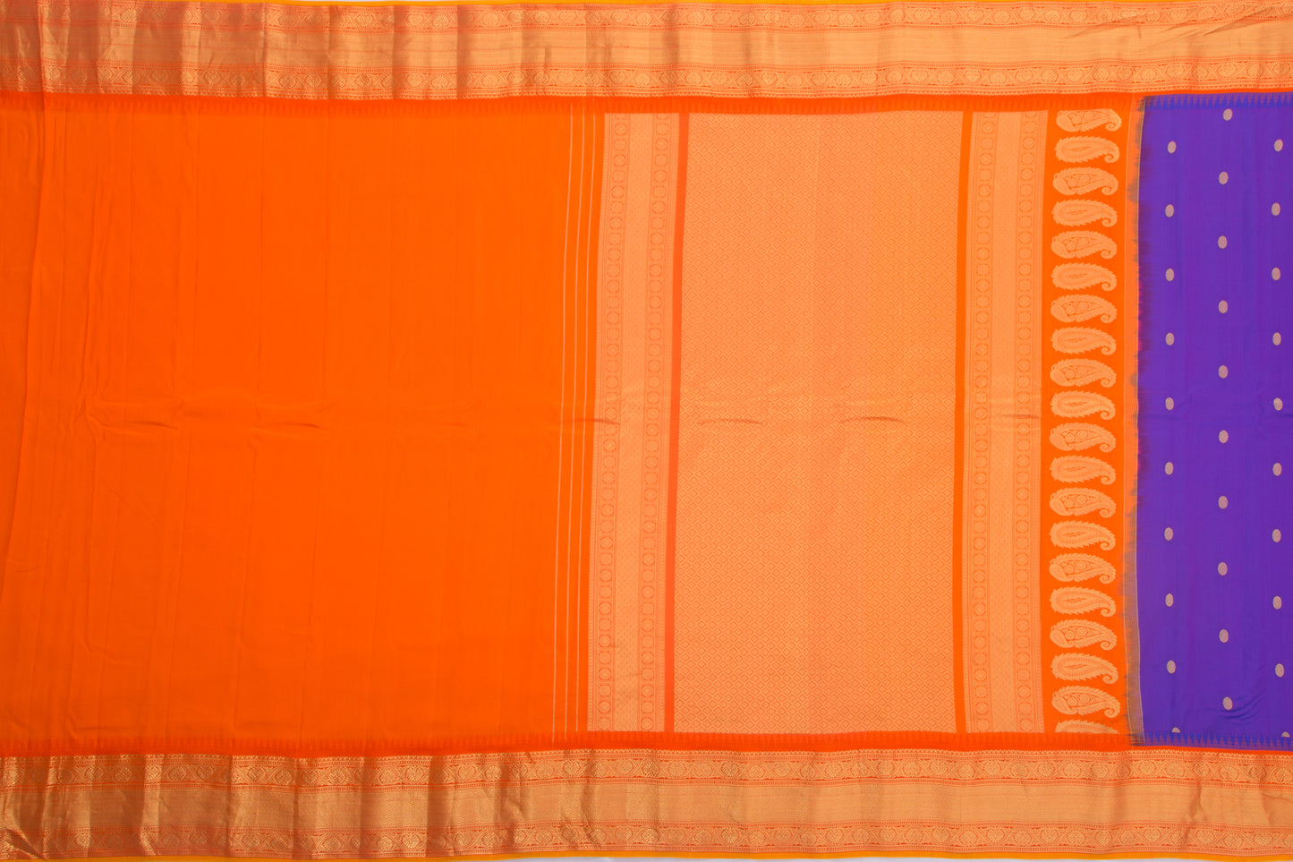 Gadwal Silk Butta Violet Saree