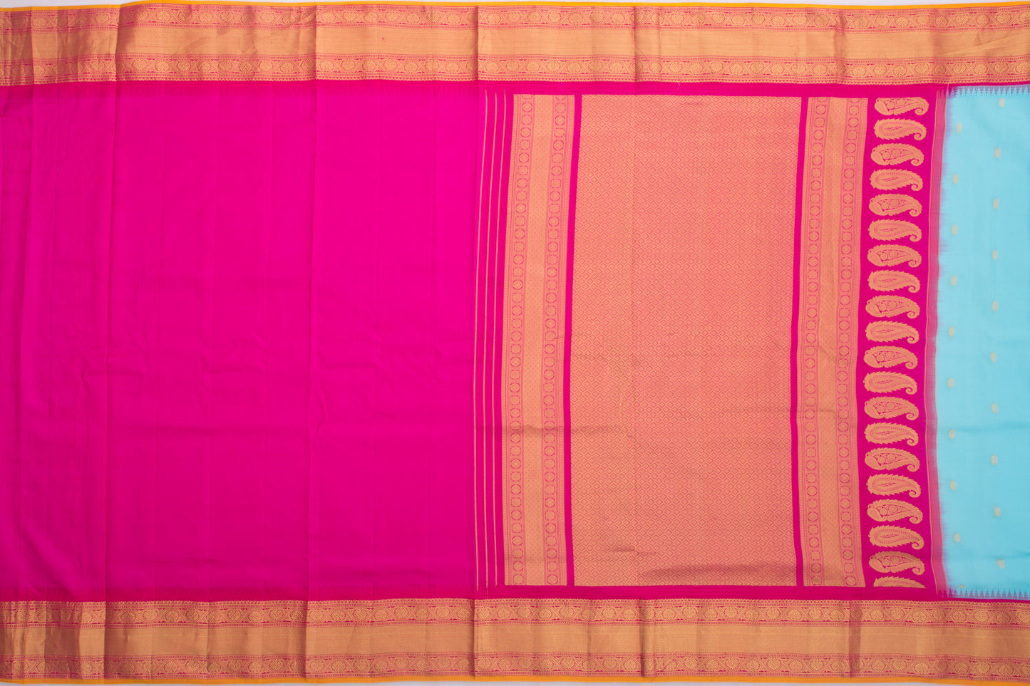 Gadwal Silk Butta Blue Saree