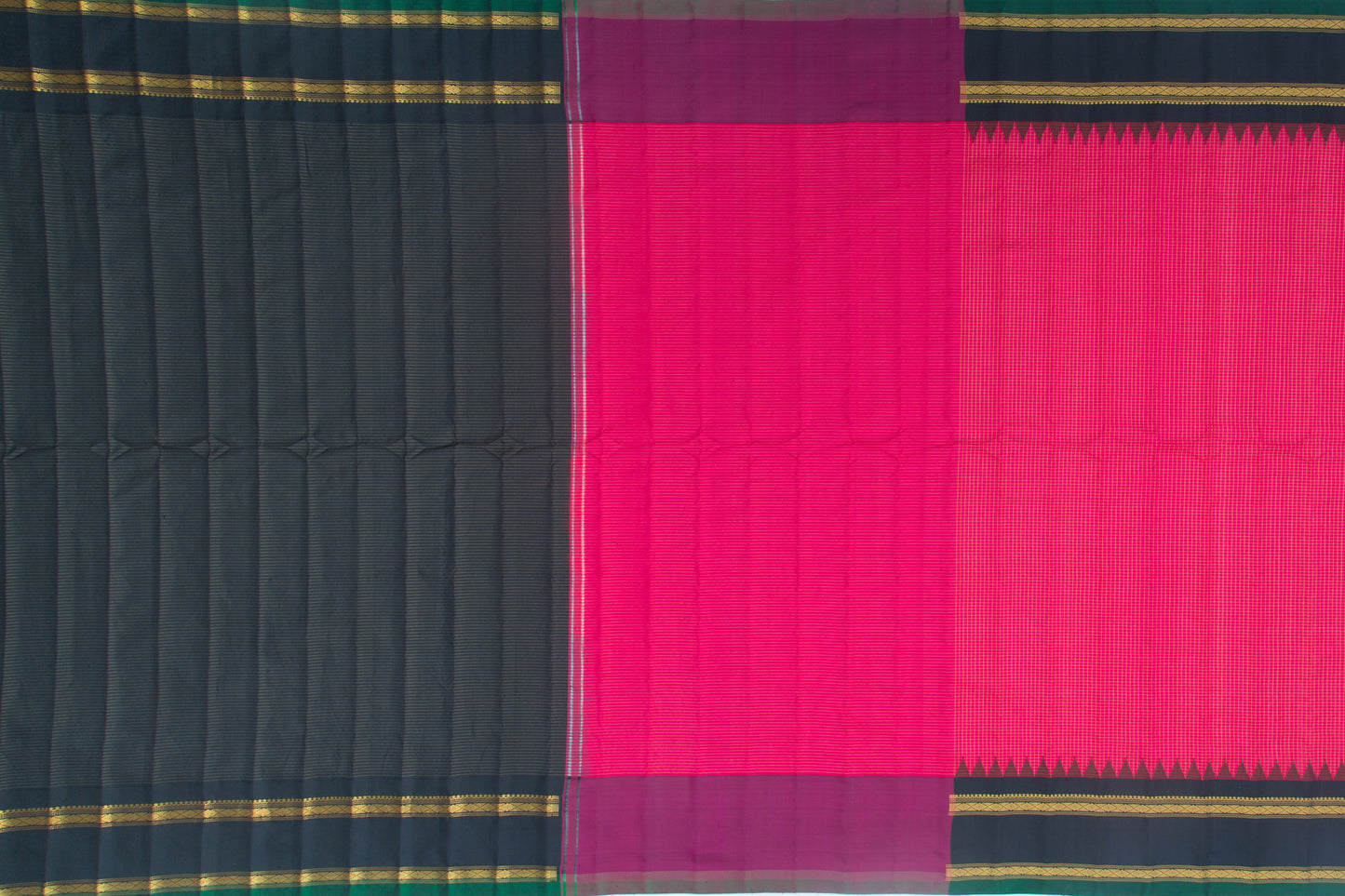 Gadwal Silk Checks Pink Saree