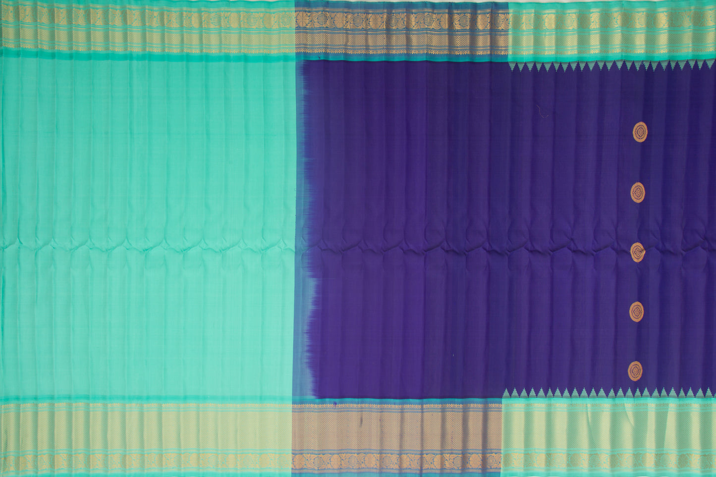 Gadwal Silk Butta Blue Saree