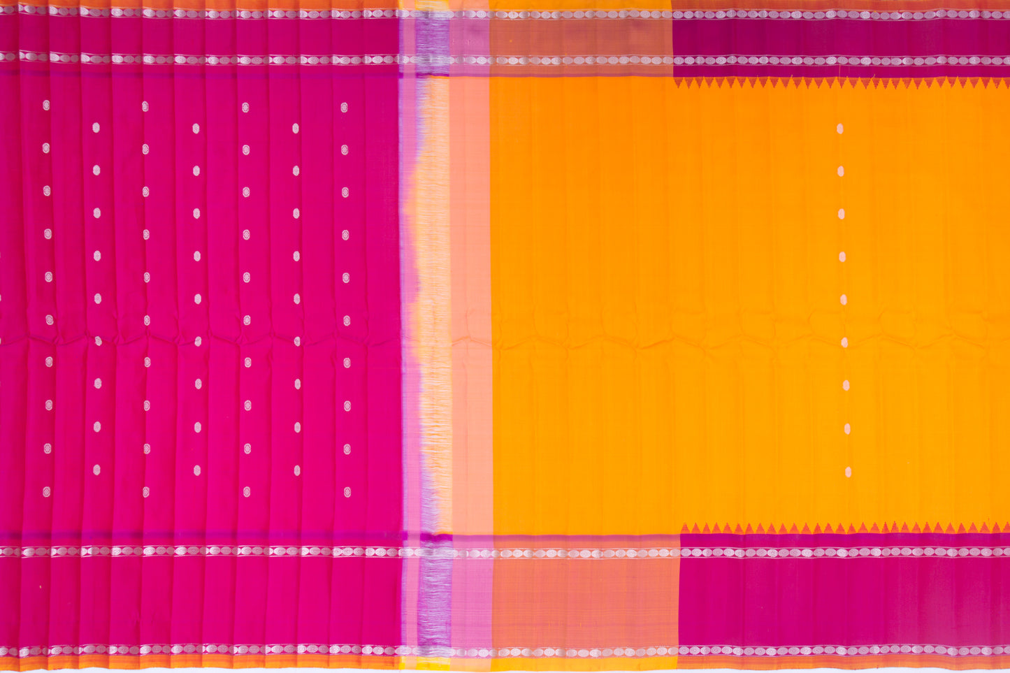 Gadwal Silk Butta Orange Saree