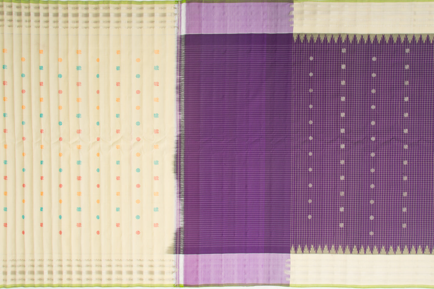 Gadwal Silk Checks And Butta Purple Saree