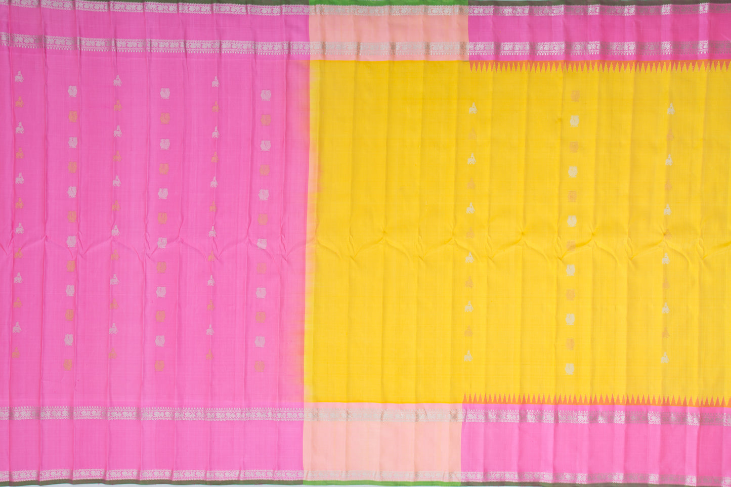 Gadwal Silk Butta Yellow Saree