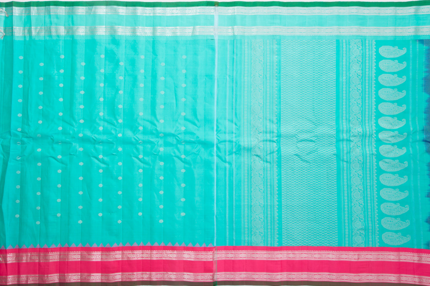 Gadwal Silk Butta Dark Blue Saree