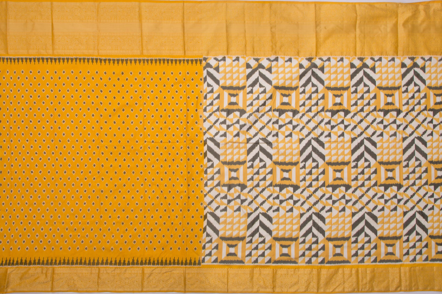 Kanchipuram Silk Ikat White Saree