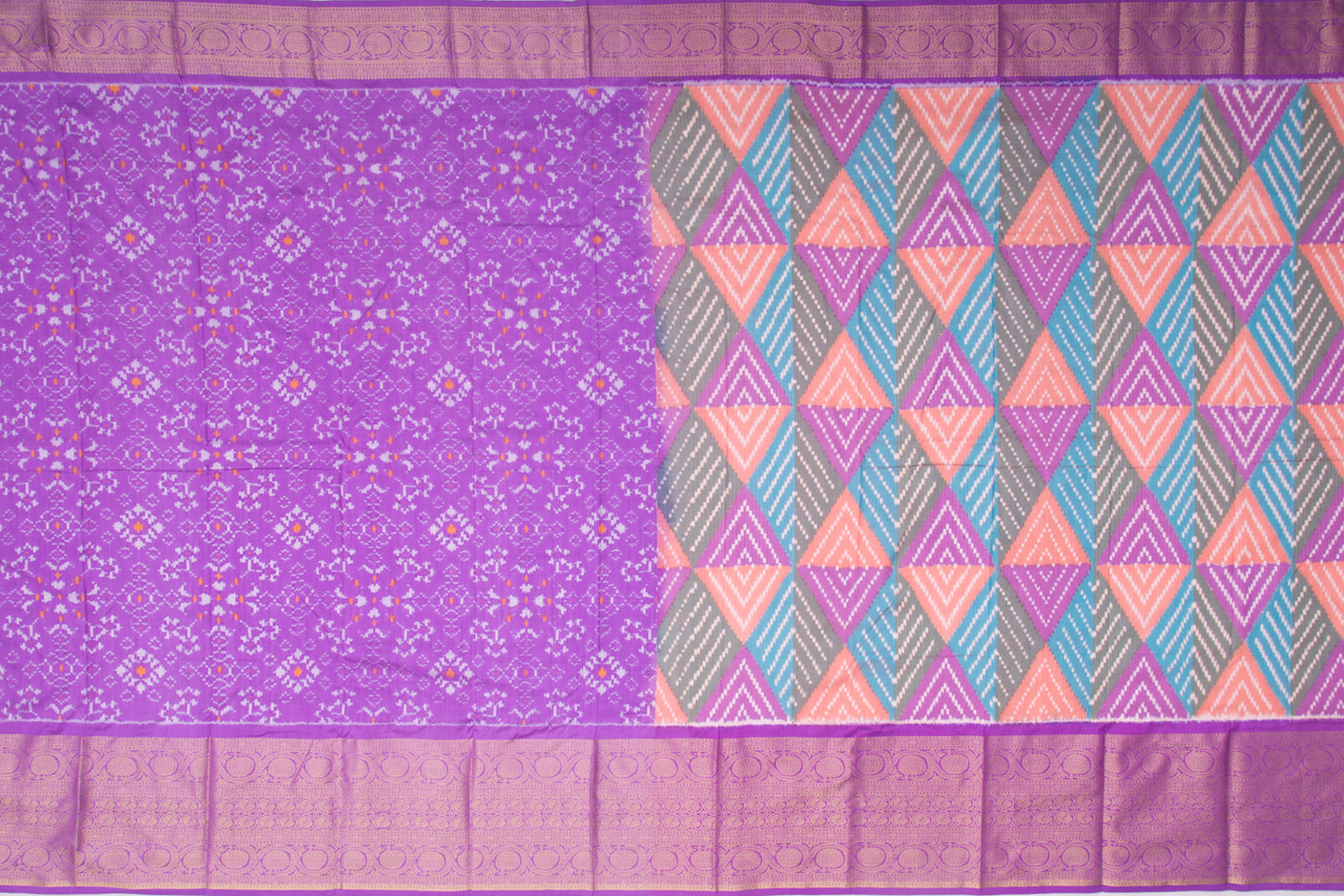 Kanchipuram Silk Ikat Multi-Colour Saree