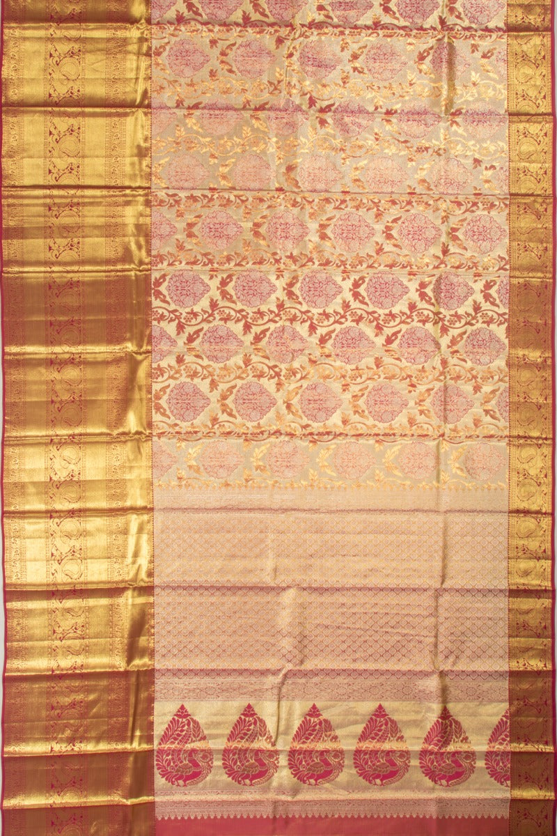 Taranga Kanchi Silk Tissue Brocade Gold Saree