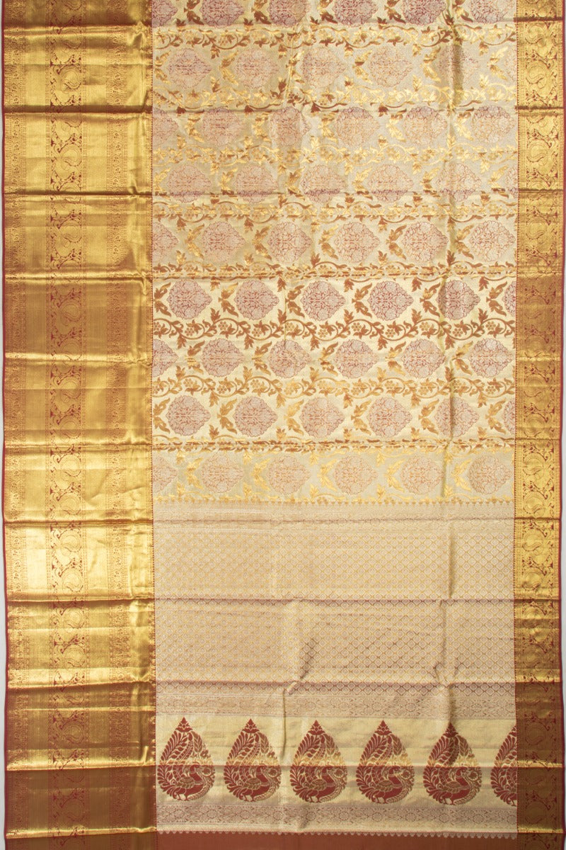 Taranga Kanchi Silk Tissue Brocade Gold Saree