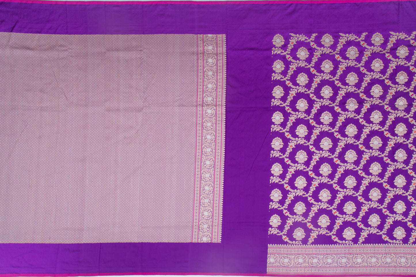 Banarasi Silk Kadwa Jaal Violet Saree