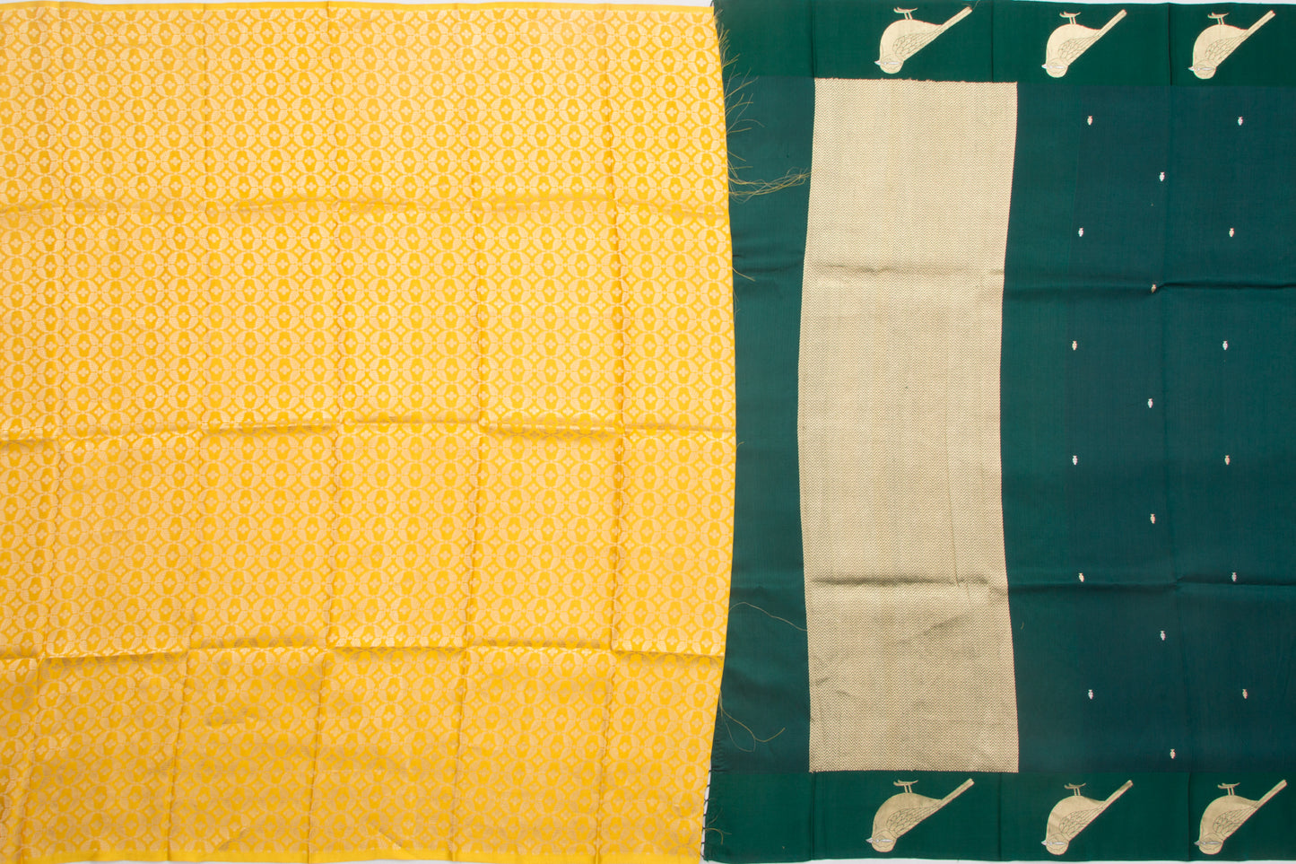 Banarasi Katan Silk Butta Dark Green Saree