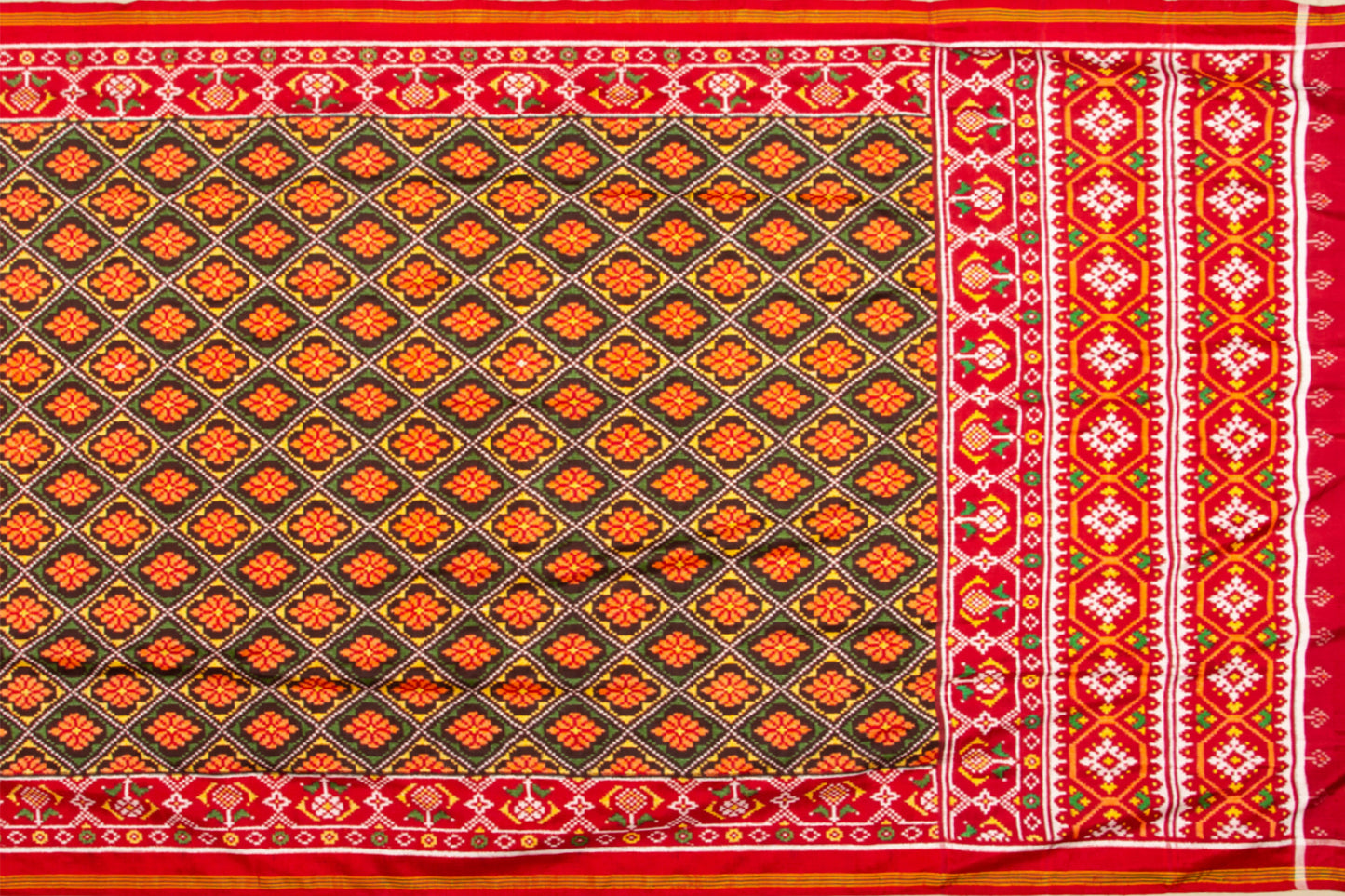 Patan Patola Silk Double Ikat Yellow Saree