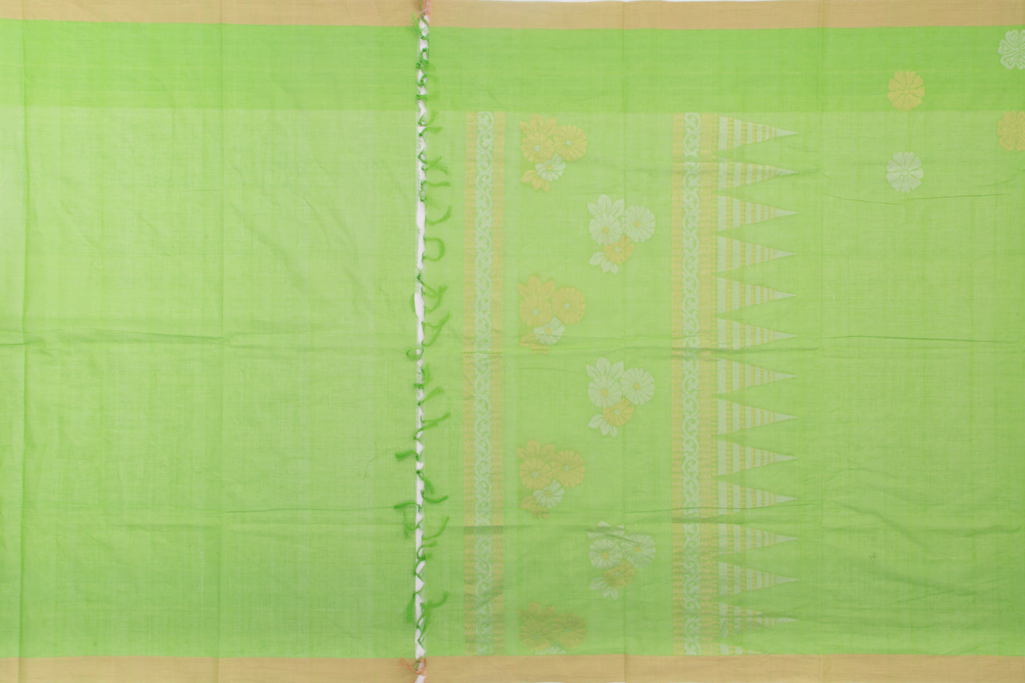 Kanchi Cotton Butta Green Saree