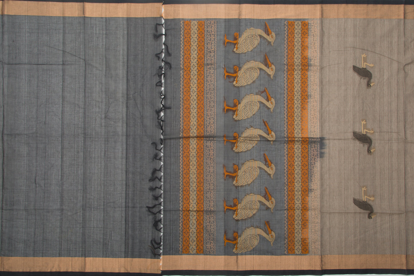 Kanchi Cotton Butta Grey Saree