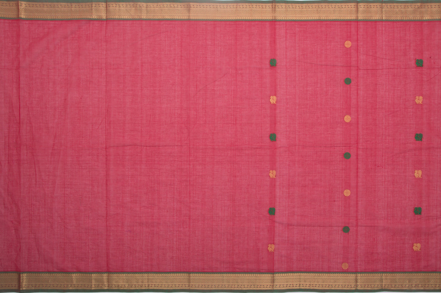 Kanchi Cotton Butta Red Saree